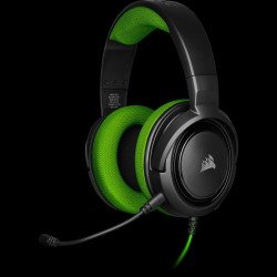 Слушалки CORSAIR HS35 Gaming Headset (50mm неодимови говорители, контрол на звука, микрофон) Green, CA-9011197-EU