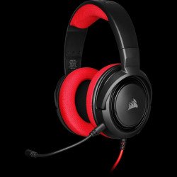 Слушалки CORSAIR HS35 Gaming Headset (50mm неодимови говорители, контрол на звука, микрофон) Red, CA-9011198-EU