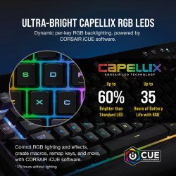 Клавиатура CORSAIR K57 RGB Wireless (SLIPSTREAM WIRELESS, RGB Backlit CAPELLIX LED, US layout)-CH-925C015-NA