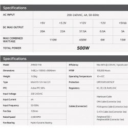 Кутии и Захранвания ZALMAN PSU MegaMax 500W 80+ ZM500-TXII