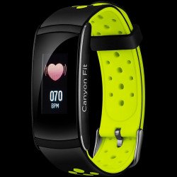 GPS устройство и Ховърборд CANYON Smart watch, 0.96inches LCD, IP68 waterproof, multi-sport mode, compatibility with iOS and android, weather display, Black-Green, Host: 48x22x12mm, Strap: 250x22mm, 25g