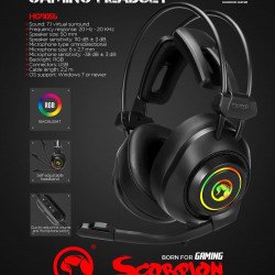 Слушалки MARVO Геймърски слушалки Gaming Headphones HG9056 - 7.1 RGB USB - MARVO-HG9056