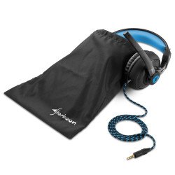 Слушалки SHARKOON Геймърски слушалки  RUSH ER2 Blue, Gaming Headset, Inline Controller, 40 mm Speakers, 32 Ohm, 20Hz-20 000Hz, Microphone, Stereo Jack