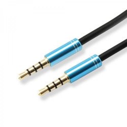 Кабел / Преходник SBOX 3535-1.5BL :: Аудио кабел, 3.5 мм стерео жак M/M, 1.5 м, Син