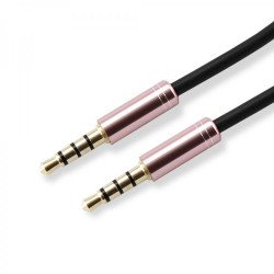 Кабел / Преходник SBOX 3535-1.5P :: Аудио кабел, 3.5 мм стерео жак M/M, 1.5 м, Розов