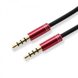 Кабел / Преходник SBOX 3535-1.5R :: Аудио кабел, 3.5 мм стерео жак M/M, 1.5 м, Червен