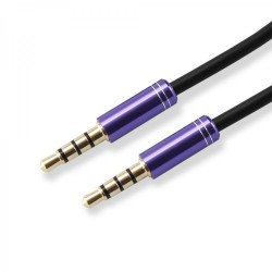 Кабел / Преходник SBOX 3535-1.5U :: Аудио кабел, 3.5 мм стерео жак M/M, 1.5 м, Лилав