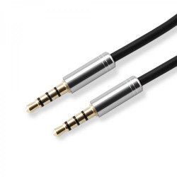 Кабел / Преходник SBOX 3535-1.5W :: Аудио кабел, 3.5 мм стерео жак M/M, 1.5 м, Бял