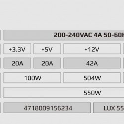 Кутии и Захранвания AEROCOOL Захранване PSU LUX-550W Bronze - ACPB-LD55AEC.11