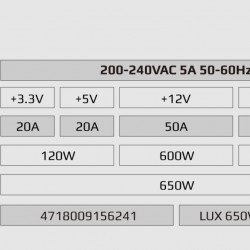 Кутии и Захранвания AEROCOOL Захранване PSU LUX-650W Bronze - ACPB-LD65AEC.11