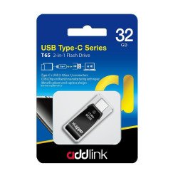 USB Преносима памет Addlink Флашка Flash T65 32GB 2-in-1 Type C / USB3.0  Aluminium black - ad32GBT65G3