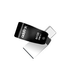 USB Преносима памет Addlink Флашка Flash T65 64GB 2-in-1 Type C / USB3.0  Aluminium black - ad64GBT65G3
