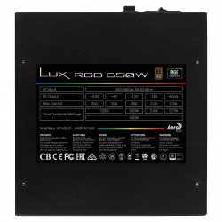 Кутии и Захранвания AEROCOOL PSU LUX RGB 650W -  Bronze, RGB Addressable - ACPB-LX65AEC.11
