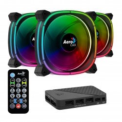 Охладител / Вентилатор AEROCOOL Fan Pack 3-in-1 3x120mm - ASTRO 12 Pro - Addressable RGB with Hub, Remote - ACF3-AT10217.02