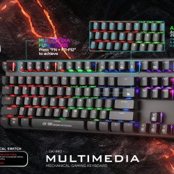 Клавиатура XTRIKE ME    Механична клавиатура Gaming Keyboard Mechanical 104 keys GK-980 - Blue switches, Rainbow backlight