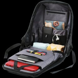 Раници и чанти за лаптопи CANYON Anti-theft backpack for 15.6-17 laptop, material 900D glued polyester and 600D polyester, black, USB cable length0.6M, 400x210x480mm, 1kg,capacity 20L
