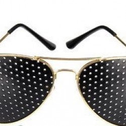 Други неща за здраве SKY Очила на дупки без диоптър за възстановяване на зрението модел 10 със златна метална рамка