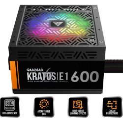 Кутии и Захранвания GAMDIAS Захранване PSU 600W Addressable RGB - KRATOS E1-600