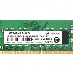 RAM памет за лаптоп TRANSCEND 16GB JM DDR4 2666Mhz SO-DIMM 1Rx8 2Gx8 CL19 1.2V
