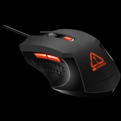 Мишка CANYON Optical Gaming Mouse with 6 programmable buttons, Pixart optical sensor, 4 levels of DPI and up to 3200, 3 million times key life, 1.65m PVC USB cable,rubber coating surface and colorful RGB lights, size:125*75*38mm, 115g
