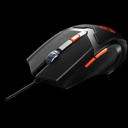 Мишка CANYON Optical Gaming Mouse with 6 programmable buttons, Pixart optical sensor, 4 levels of DPI and up to 3200, 3 million times key life, 1.65m PVC USB cable,rubber coating surface and colorful RGB lights, size:125*75*38mm, 140g
