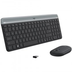 Клавиатура LOGITECH LOGITECH Slim Wireless Keyboard and Mouse Combo MK470 - GRAPHITE