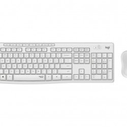 Клавиатура LOGITECH Kомплект безжични клавиатура с мишка Logitech MK295 Silent, Бял