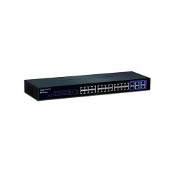 Мрежово оборудване TRENDnet TEG-424WS :: 24-Port 10/100Mbps Web Smart Switch w/ 4 Gigabit Ports and 2 Mini-GBIC Slots