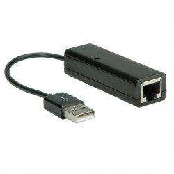 Мрежово оборудване ROLINE VALUE 12.99.1107 :: USB 2.0 към Fast Ethernet адаптер