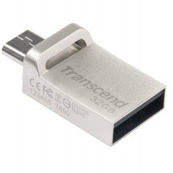 USB Преносима памет TRANSCEND Transcend 32GB, JF880, OTG, USB3.0, Silver