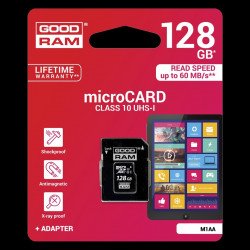 Флаш памет GOODRAM GOODRAM M1AA-1280R11 :: 128 GB MicroSDXC карта с адаптер, Class 10, UHS-1