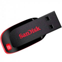 USB Преносима памет SANDISK USB памет SanDisk Cruzer Blade, 32GB, USB 2.0, Черен-Червен