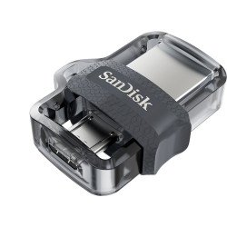 USB Преносима памет SANDISK USB памет SanDisk Ultra Dual Drive m3.0, 64GB, OTG, Черен