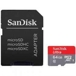 Флаш памет SANDISK Карта памет SANDISK Ultra micro SDHC UHS-I, A1, SD Адаптер, 64GB, Class 10, 100Mb/s