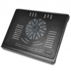 Аксесоари за лаптопи EDNET 64029 :: Поставка за лаптоп, 17.3, 140 мм вентилатор, регулируема височина, синя подсветка, черна