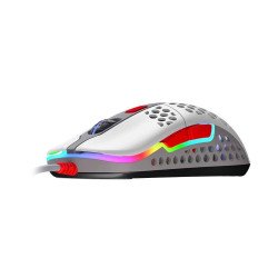 Мишка MATROX Геймърска мишка Xtrfy M42 Retro, RGB, Бял/Сив/Червен