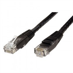 Кабел / Преходник ROLINE 21.99.1565 :: UTP Patch кабел, Cat.6 (Class E), черен цвят, 5.0 м