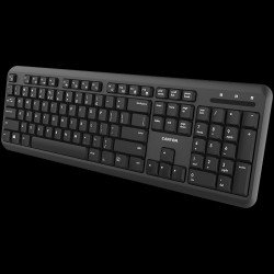 Клавиатура CANYON Wireless keyboard with Silent switches ,105 keys,black,Size 442*142*17.5mm,460g,BG layout