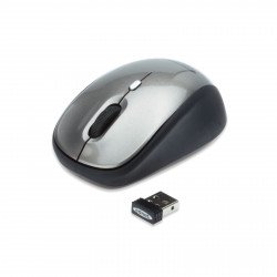 Мишка EDNET 81165 :: Безжична оптична мишка, 2.4 GHz, Nano приемник, On/Off бутон, 800/1600dpi, черно-сива