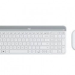 Клавиатура LOGITECH Kомплект безжични клавиатура с мишка Logitech MK470, Бяла