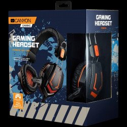 Слушалки CANYON CANYON Gaming headset 3.5mm jack with microphone and volume control, with 2in1 3.5mm adapter, cable 2M, Black, 0.36kg