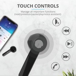 Слушалки TRUST TRUST Primo Touch Bluetooth Earphones Black