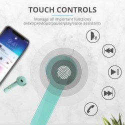 Слушалки TRUST TRUST Primo Touch Bluetooth Earphones Mint