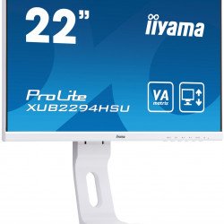 Монитор IIYAMA XUB2294HSU-W1 21.5   VA Panel LED Panel, 1920x1080, 250cd/m2, 3000:1, 4ms, VGA, HDMI, Displayport, USB, speakers, Height adjustment, Pivot, Бял