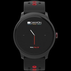 Смарт часовник CANYON Smart watch, 1.3inches IPS full touch screen, Alloy+plastic body,IP68 waterproof, multi-sport mode with swimming mode, compatibility with iOS and android,Black-Red with extra black belt, Host: 262x43.6x12.5mm, Strap: 240x22mm, 60g