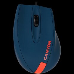 Мишка CANYON Wired Optical Mouse with 3 keys, DPI 1000 With 1.5M USB cable,Blue-Red,size 68*110*38mm,weight:0.072kg