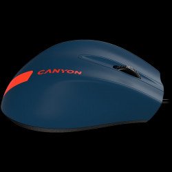 Мишка CANYON Wired Optical Mouse with 3 keys, DPI 1000 With 1.5M USB cable,Blue-Red,size 68*110*38mm,weight:0.072kg
