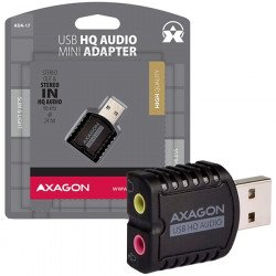 Audio / Мултимедия AXAGON AXAGON ADA-17 USB2.0 - Stereo HQ Audio Mini Adapter 24bit 96kHz