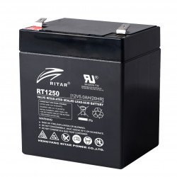 UPS и токови защити Оловна Батерия (RT1250) AGM  12V / 5Ah - 90 / 70 / 101mm терминал 2  RITAR