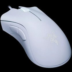 Мишка RAZER DeathAdder Essential White Edition, Gaming Mouse, True 6,400 DPI optical sensor, Ergonomic Form Factor, Mechanical Mouse Switches with 10 million-click life cycle,1000 Hz Ultrapolling, Single-color green lighting